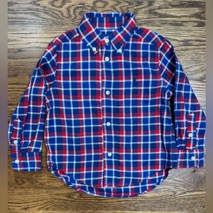 Ralph Lauren Plaid Red, Blue, and White Long Sleeves Boys Button Down Size 2T